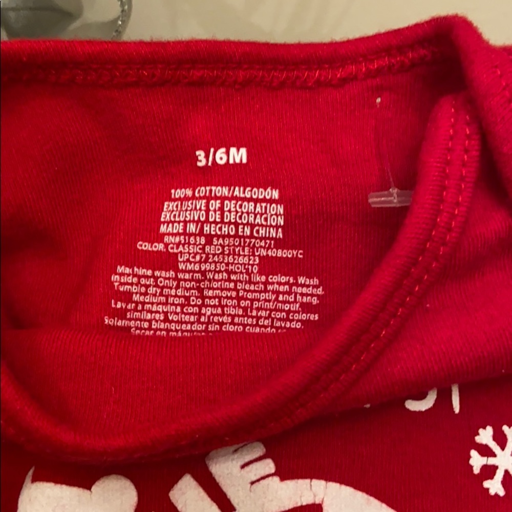 Baby,s First Christmas Holiday Polar Bear Onesie - Picture 3 of 4